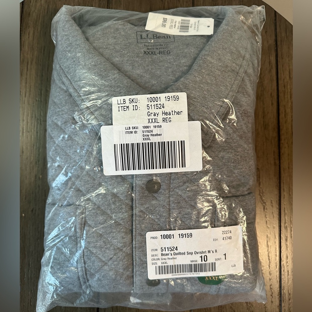 L.L. Bean Men's Quilted Snap Overshirt/Sweatshirt - Picture 10 of 14